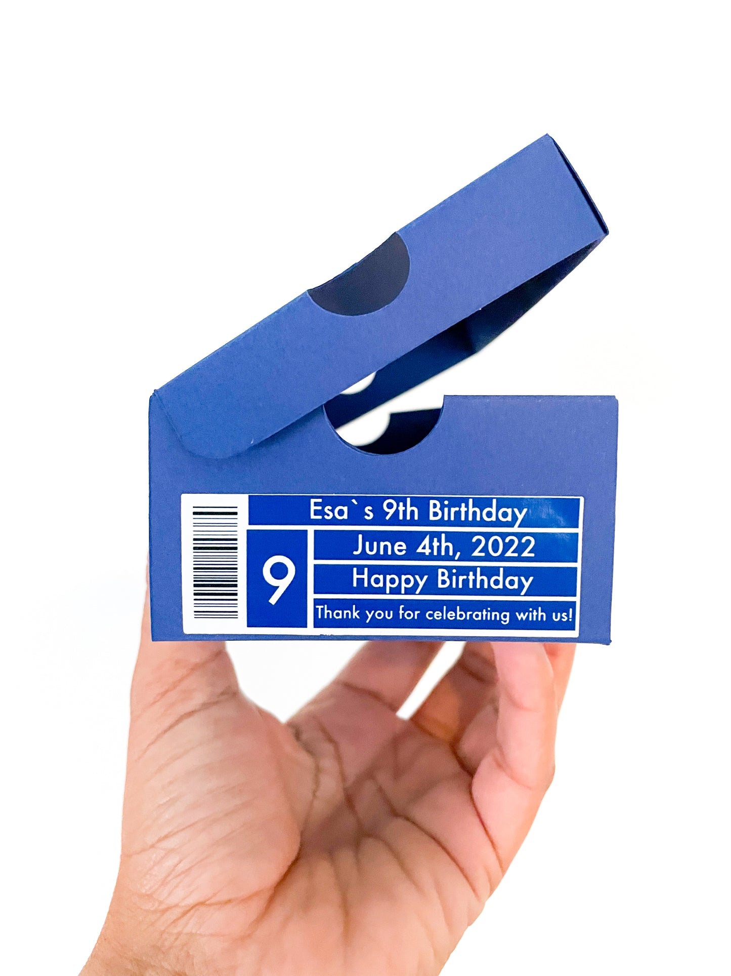 Personalized Royal Blue Mini Sneaker Favor Boxes