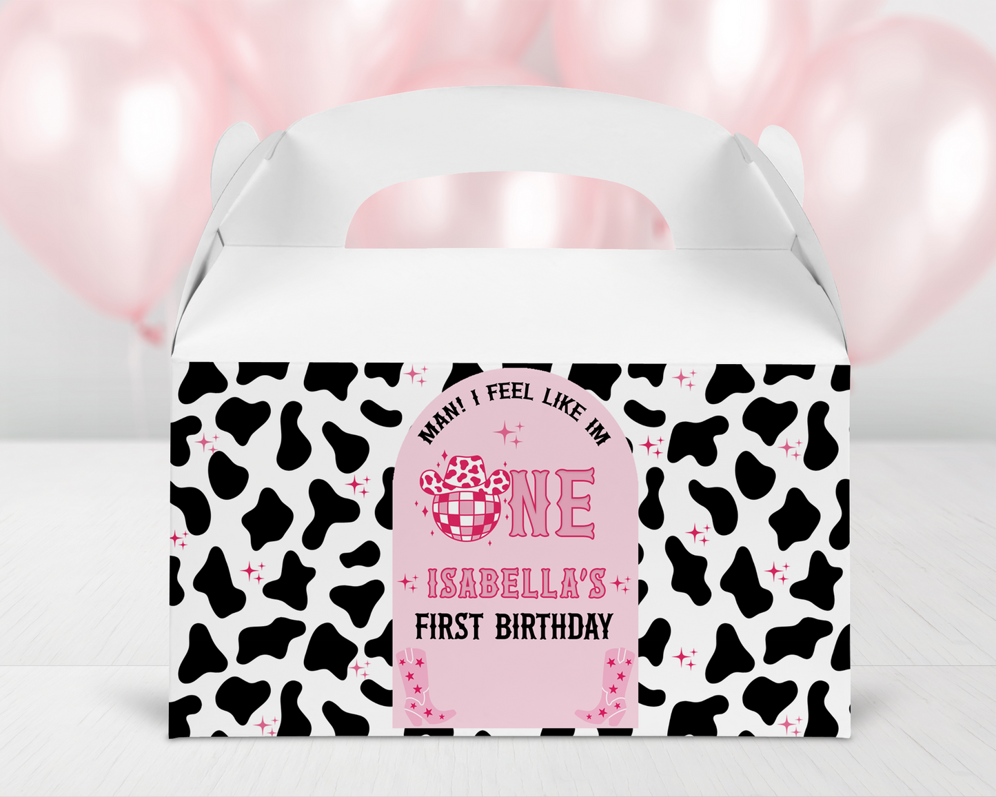 Personalized Disco Cowgirl Favor Boxes - 12 Ct