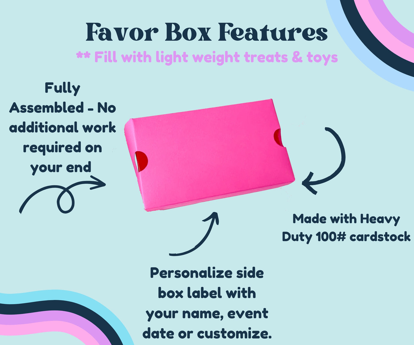 Personalized Hot Pink Mini Sneaker Favor Boxes