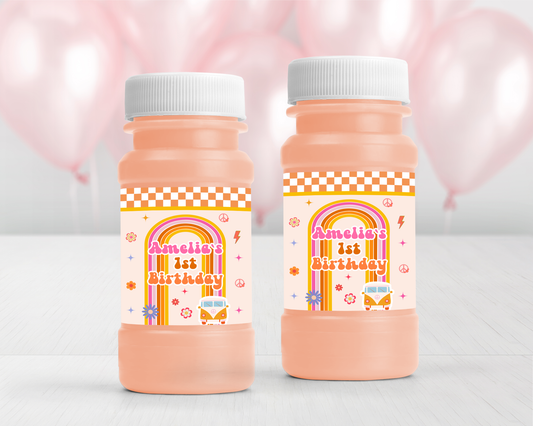 Personalized Groovy 4oz Bubble labels - 12 Ct