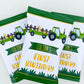 Personalized Tractor Potato Chip Bag Wrappers - 12 Ct